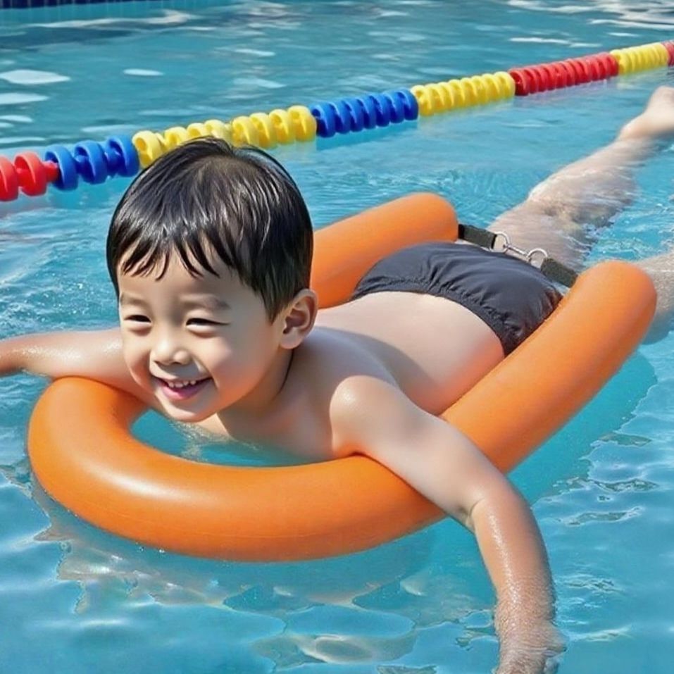 Kids-Specific Hollow Rubber-Plastic Swimming Sponge Stick - Safe Buoyancy Float Strip for Beginners & Water Play